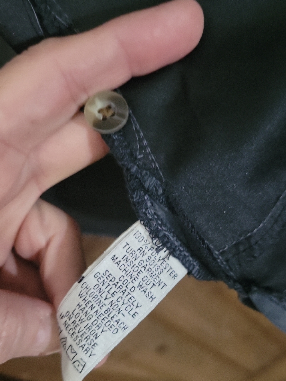 Button-Front Long Sleeve Shirt Jacket in Gray - Picture 7 of 7
